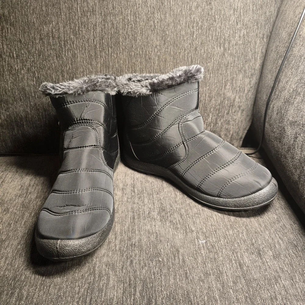 Women's Waterproof‎ Winter Snow Boots Ladies Warm Slip On Ankle Booties Size 10
